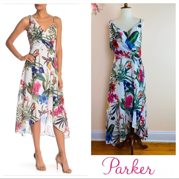 Parker Dresses & Skirts - Final Sale New PARKER Draped High Low Floral Dress